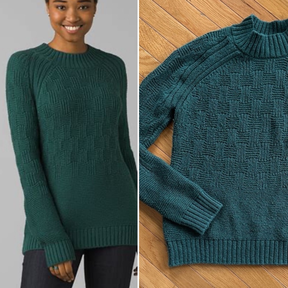 PrAna Sky Meadows Sweater - Medium in Soft Pine Green